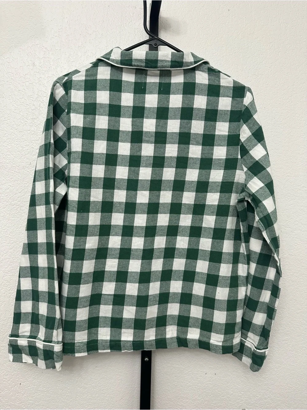 Disney Green and White Check Holiday Pajama Top